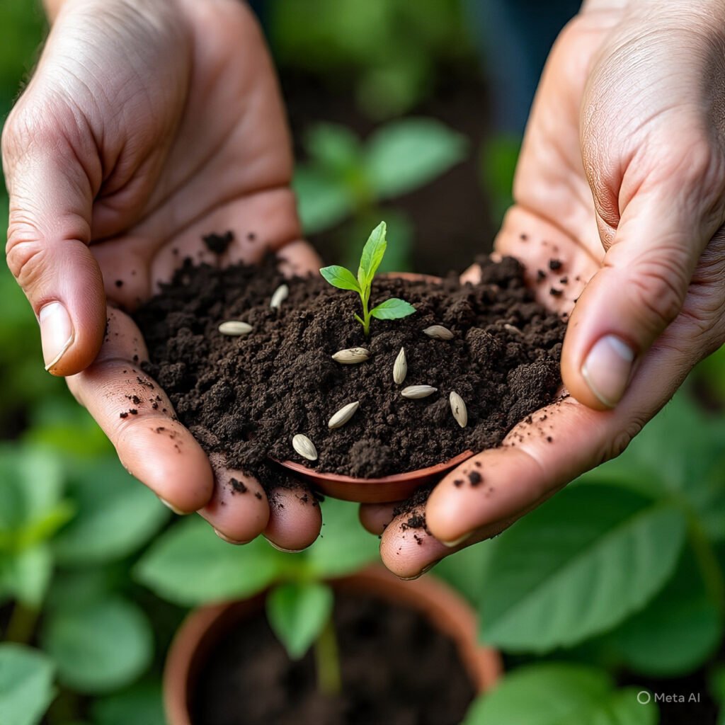Rahasia Sedekah Subuh: Pembuka Pintu Kedamaian Hati dan Rezeki yang Tak Terduga photo of hands planting tree seeds realistic